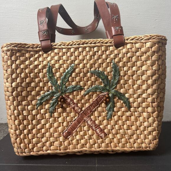 Cappelli Straworld Palm Tree Tote Bag Purse OS - Picture 1 of 6